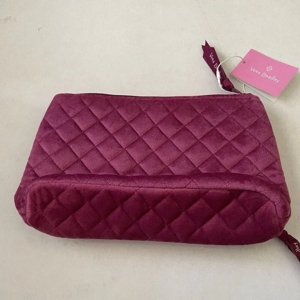 Vera Bradley Majestic Magenta Velvet Zip Closure Travel Compact Organizer NWT
